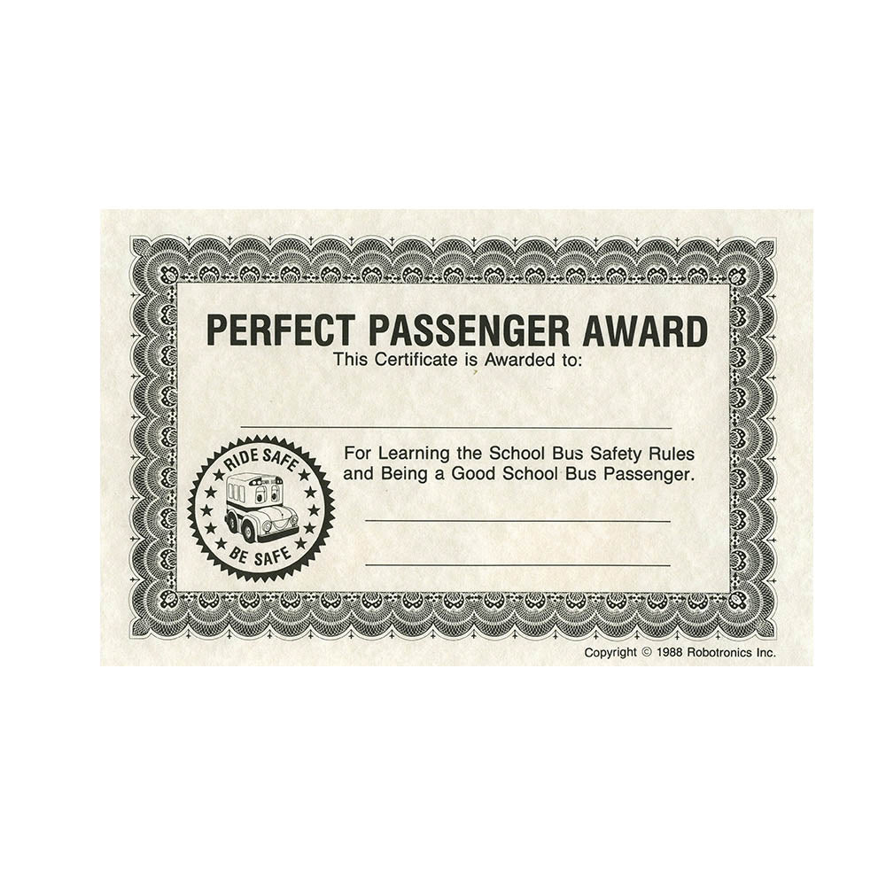 Buster Perfect Passenger Certificate (pack of 100)