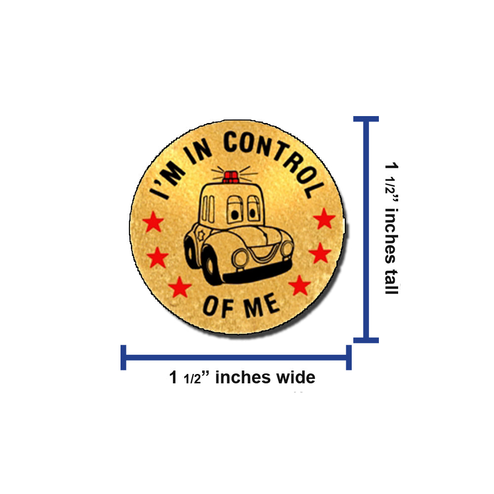 P.C. Small Sticker - I'm in Control of Me (roll of 500)
