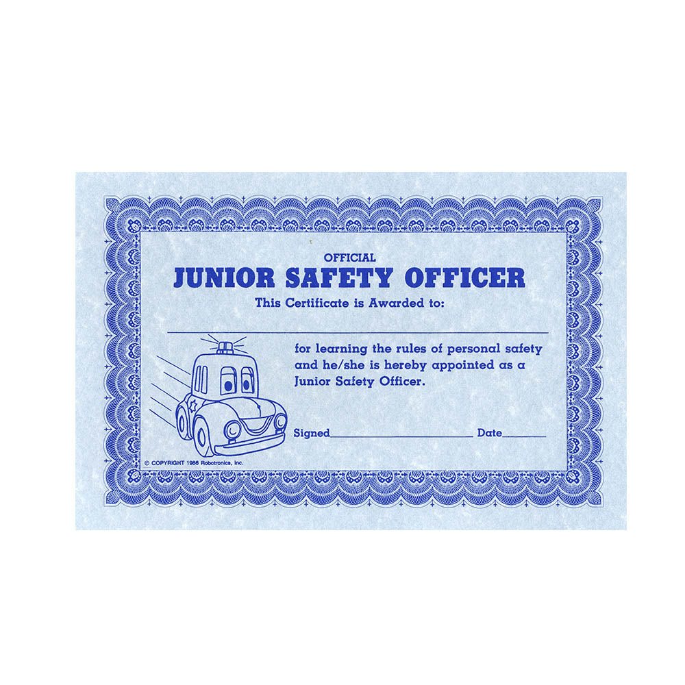 P.C. Junior Safety Certificate (pack of 100)