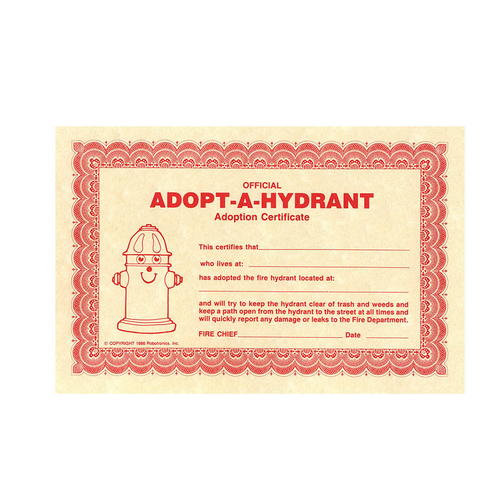 Pluggie Adopt Certificate (pack of 100)