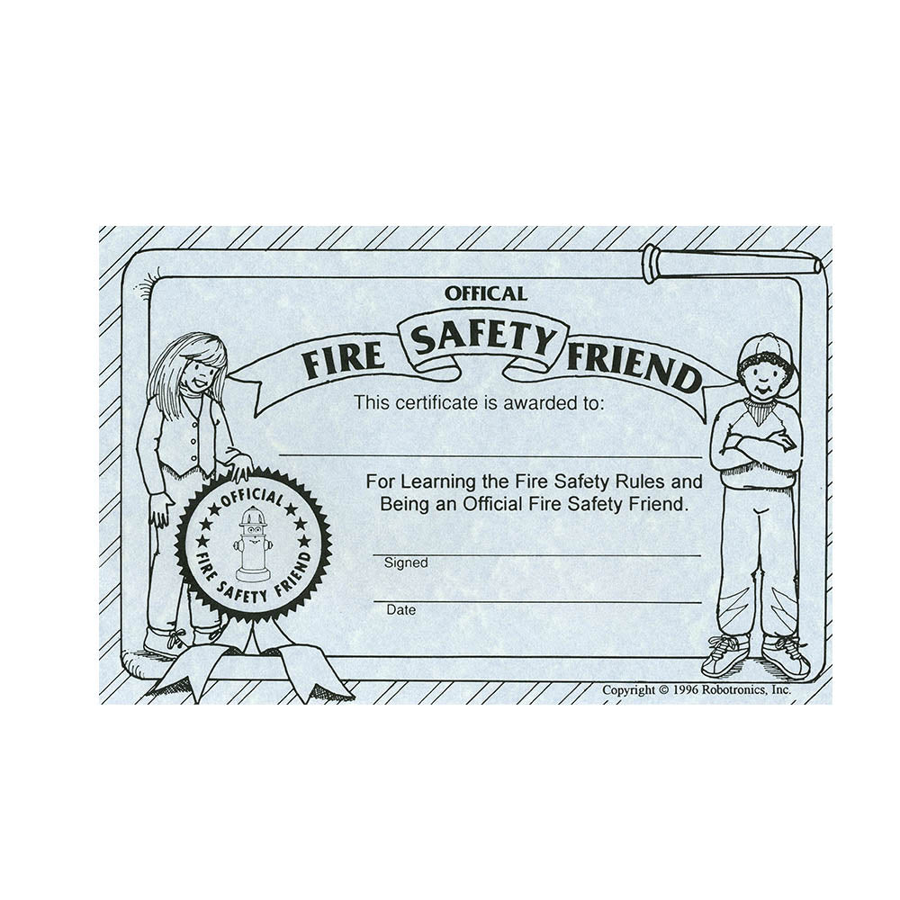 Pluggie Firesafe Certificate (pack of 100)